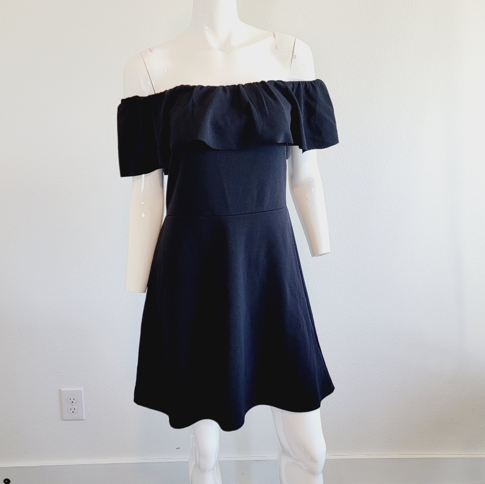 Almost Famous Off The Shoulder Ruffle  Fringe Fit and Flare Mini Dress Sz XL